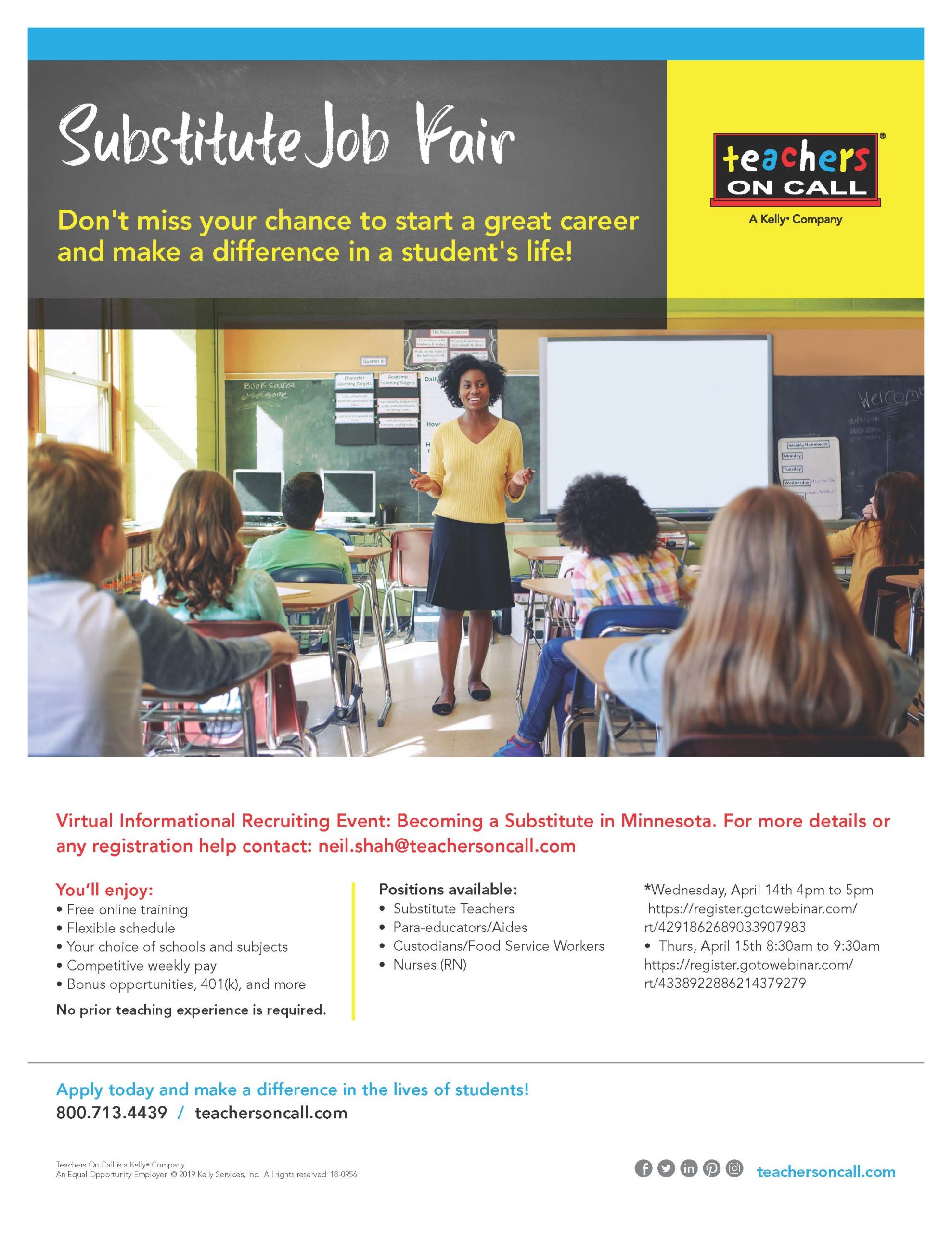 Substitute Job Fair: April 14 & 15