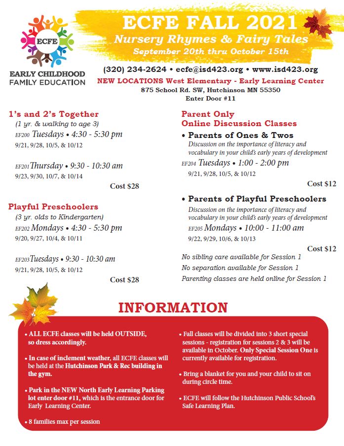 ECFE 2021 Fall Classes