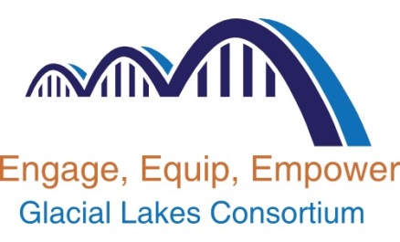 Glacial Lakes Consortium logo with words "Engage, Equip, Empower"