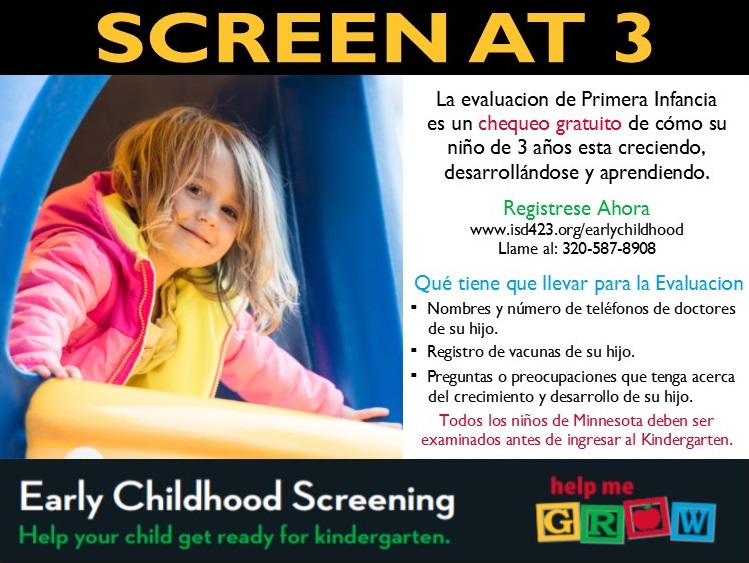 Screen at 3 graphic in Spanish