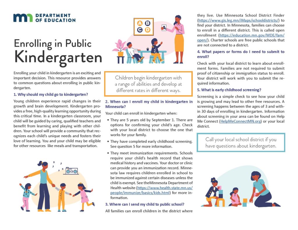 When should I enroll my child in Kindergarten? Hutchinson Public Schools